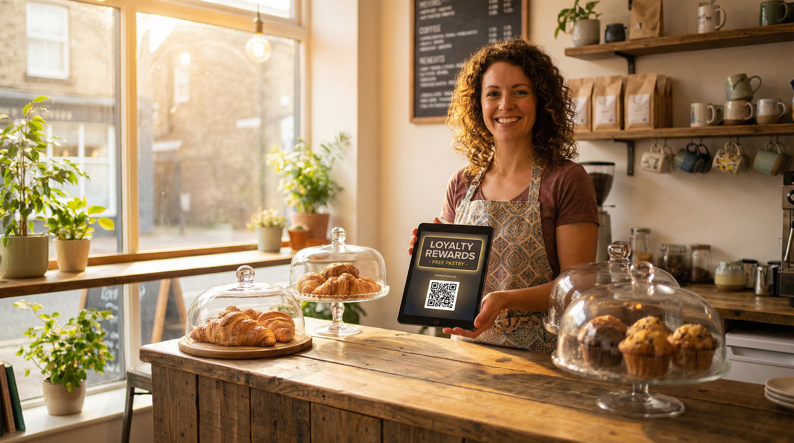Business owner with digital loyalty card
